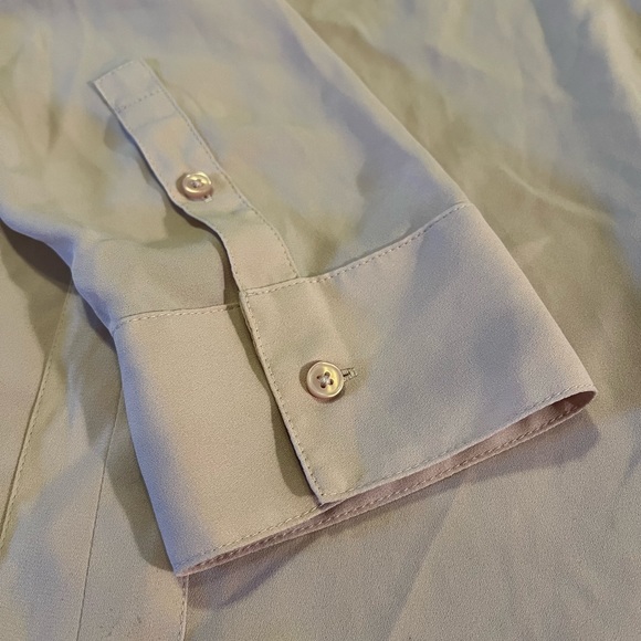 Express Light Pink Half Zip Long Sleeve Blouse | Women's M - Picture 5 of 5